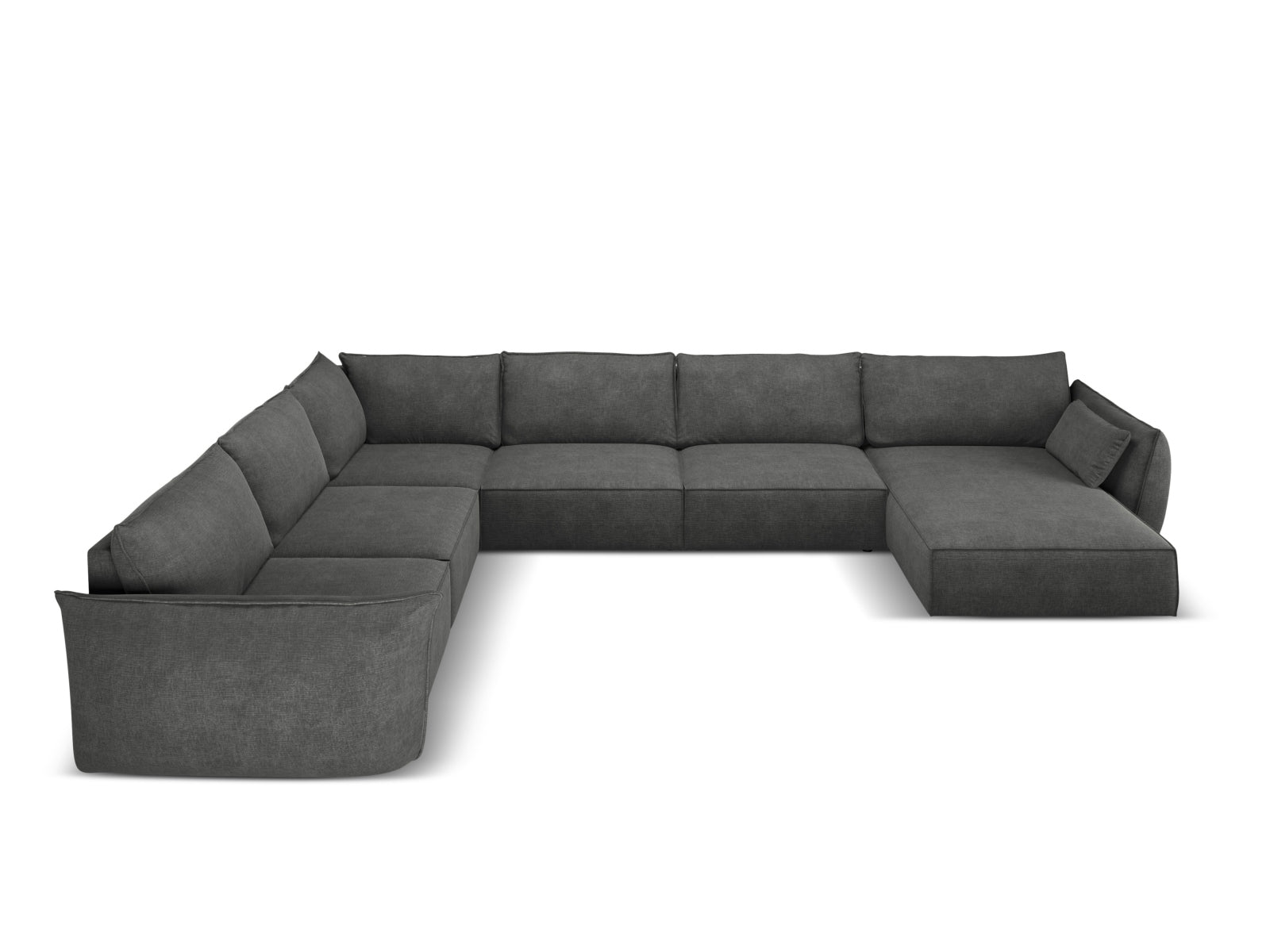 Entdecken Sie das stilvolle Kaelle Panoramic Ecksofa links von Micadoni – ein geräumiges 8-Sitzer Sofa in modernem Design, ideal für Ihr Wohnzimmer.