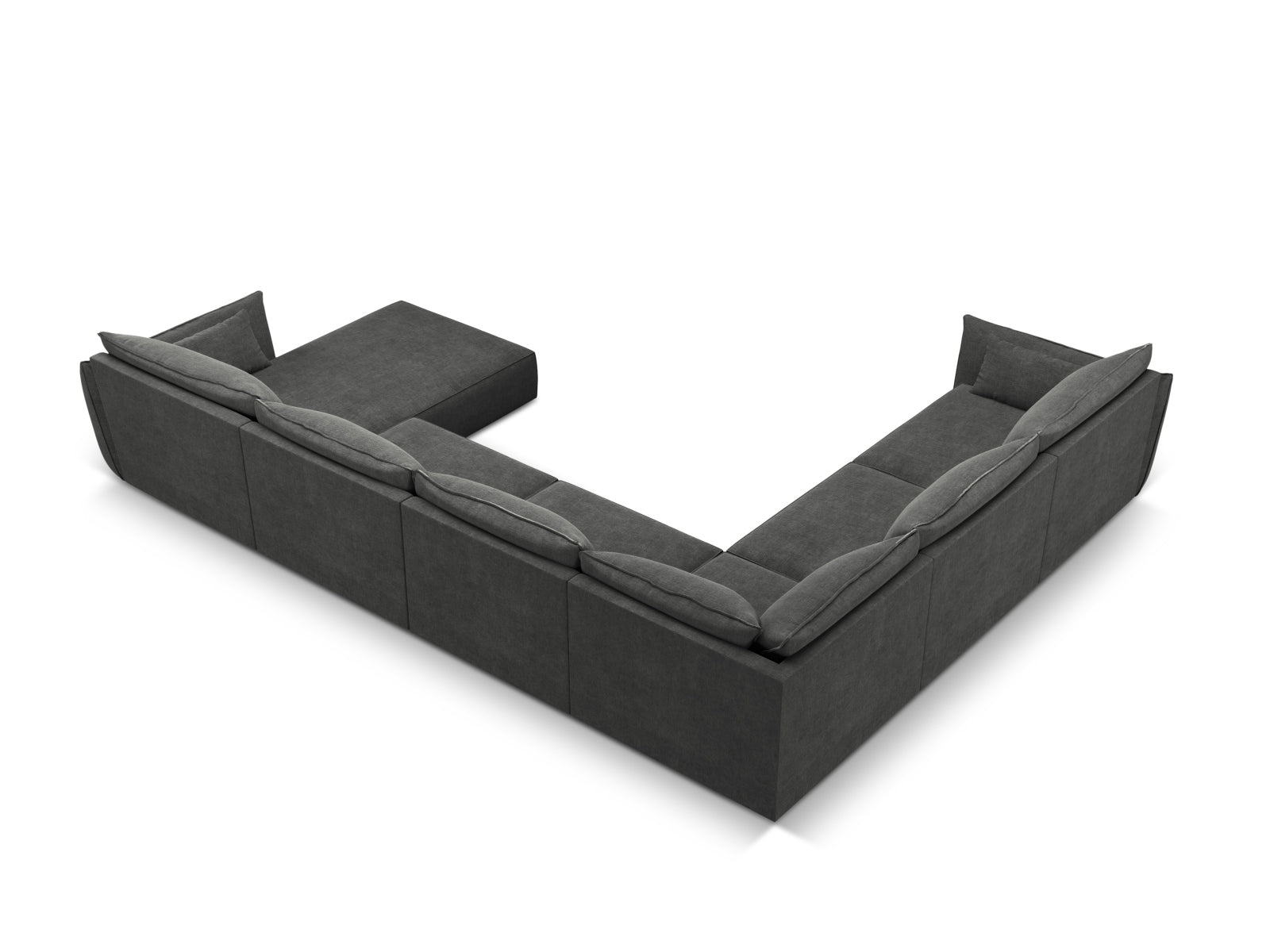 Kaelle Panoramic Ecksofa links 8 Sitzer in Dark Grey-Over The Horizon präsentiert im Onlineshop von KAQTU Design AG. Ecksofa links ist von Micadoni