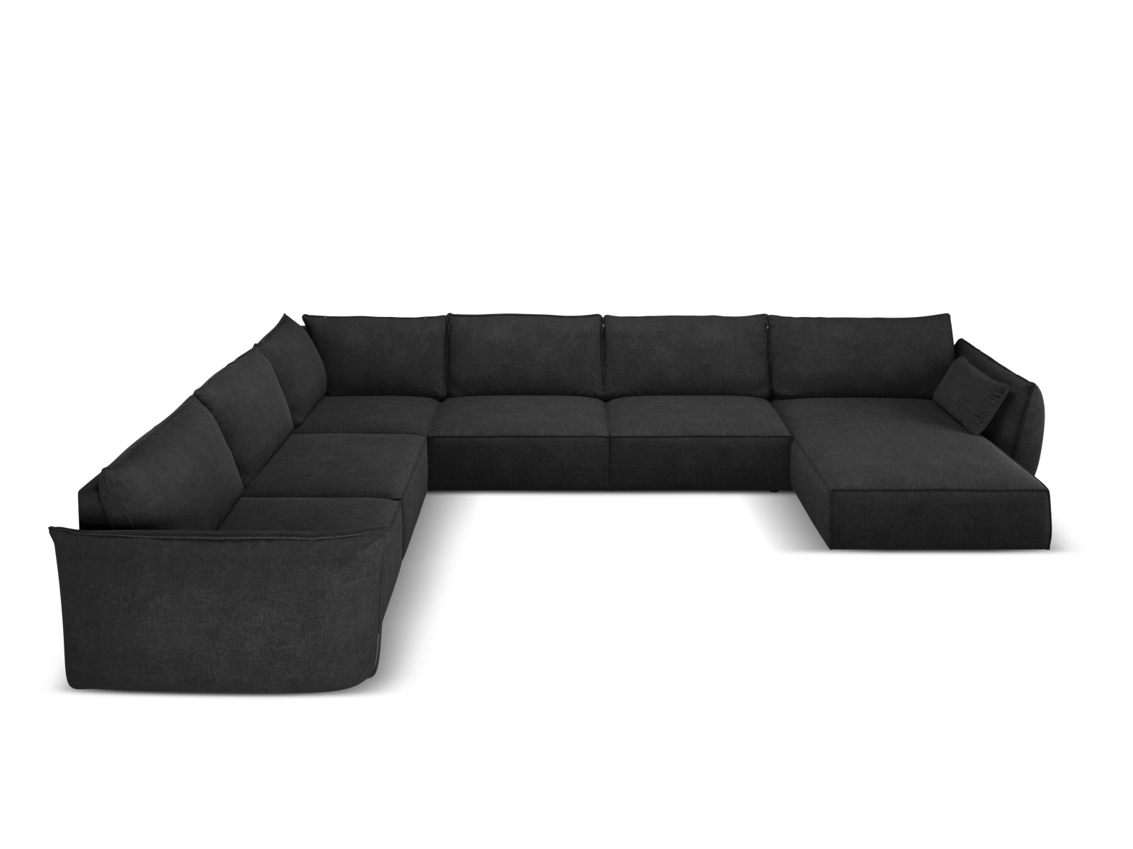 Entdecken Sie das stilvolle Kaelle Panoramic Ecksofa links von Micadoni – ein geräumiges 8-Sitzer Sofa, das Komfort und Eleganz vereint.