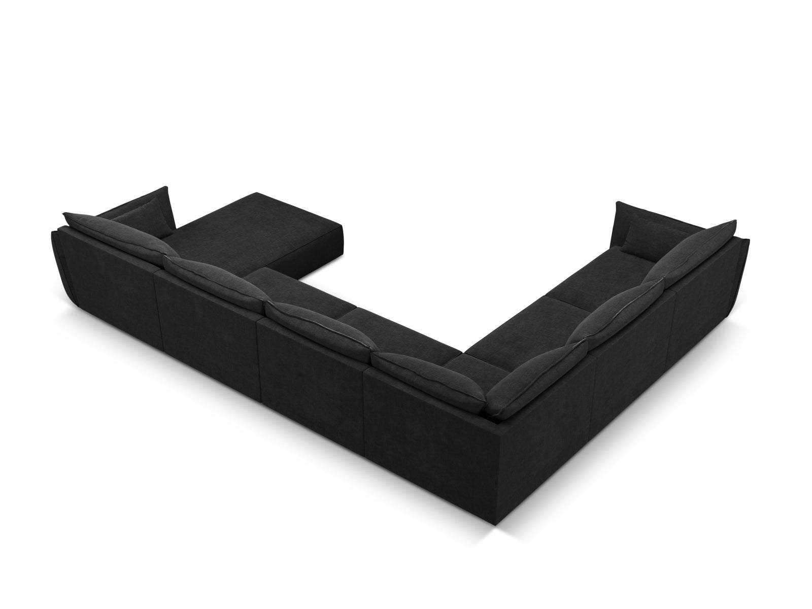 Kaelle Panoramic Ecksofa links 8 Sitzer in Black-Over The Horizon präsentiert im Onlineshop von KAQTU Design AG. Ecksofa links ist von Micadoni