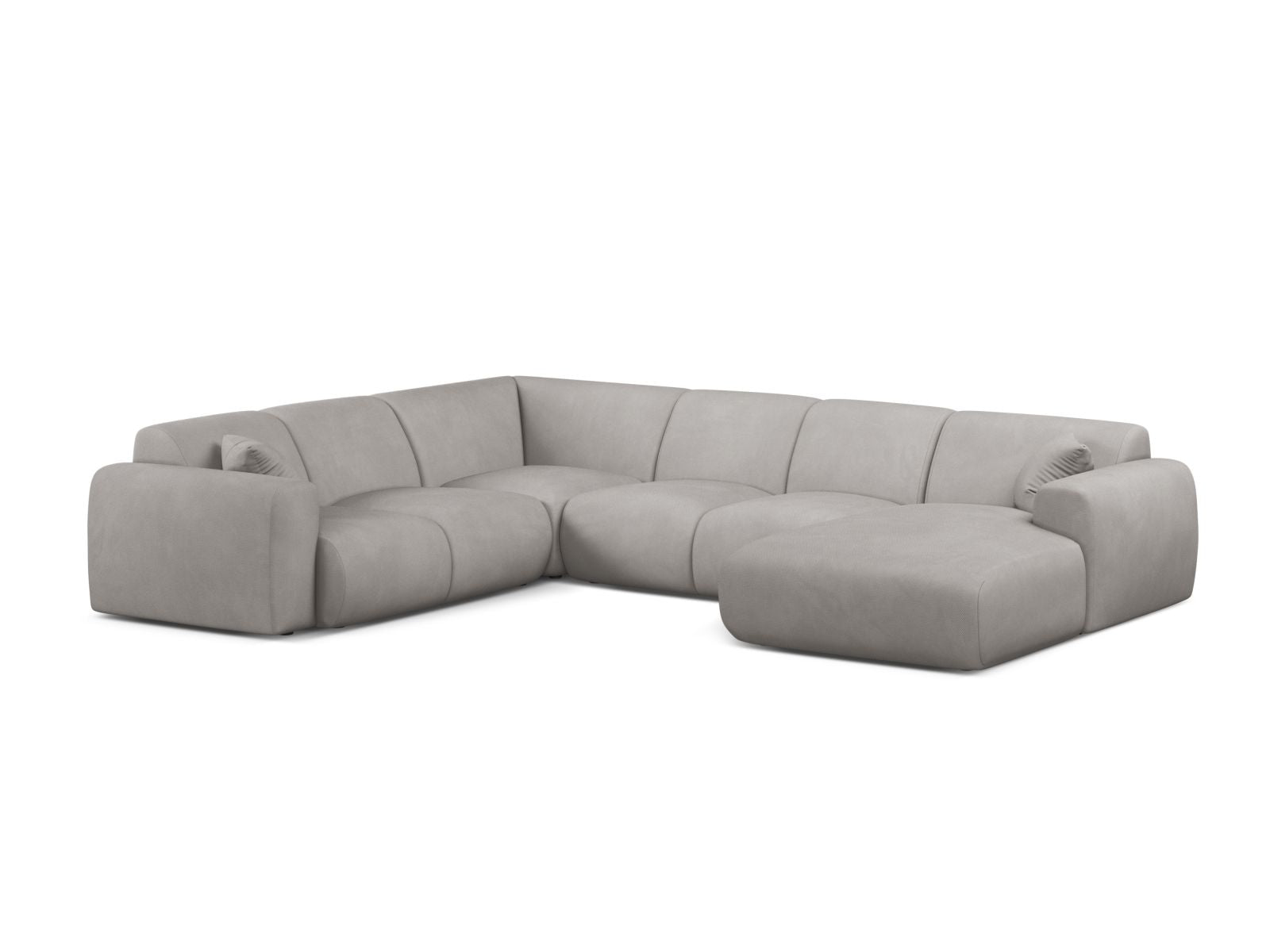 6-Sitzer Modular Ecksofa Panoramic links Molino in Light Grey-Rebel präsentiert im Onlineshop von KAQTU Design AG. Ecksofa links ist von Micadoni