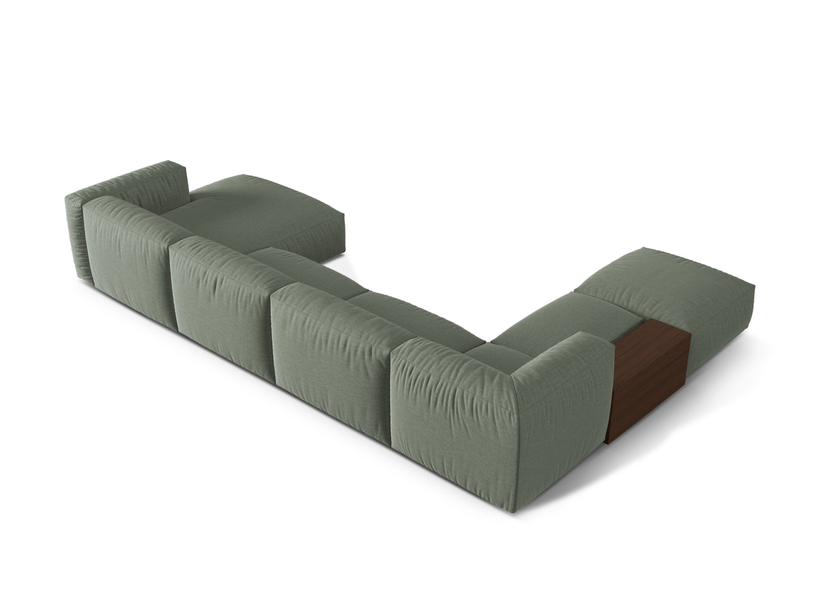 Modulares 5-Sitzer Ecksofa "Martina" in Moss Green-Boston, perfekt für moderne Wohnkonzepte, bietet Komfort und Stil von Micadoni.