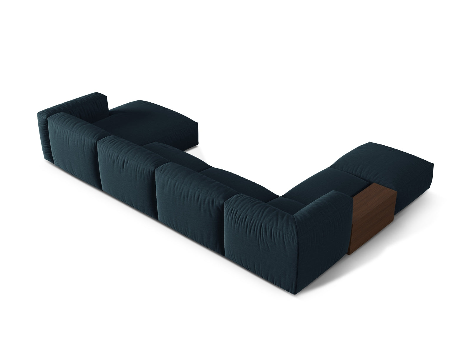Modernes, modulares 5-Sitzer-Ecksofa in Blue Jeans-Boston von Micadoni, perfekt für gemütliche und stilvolle Wohnbereiche.