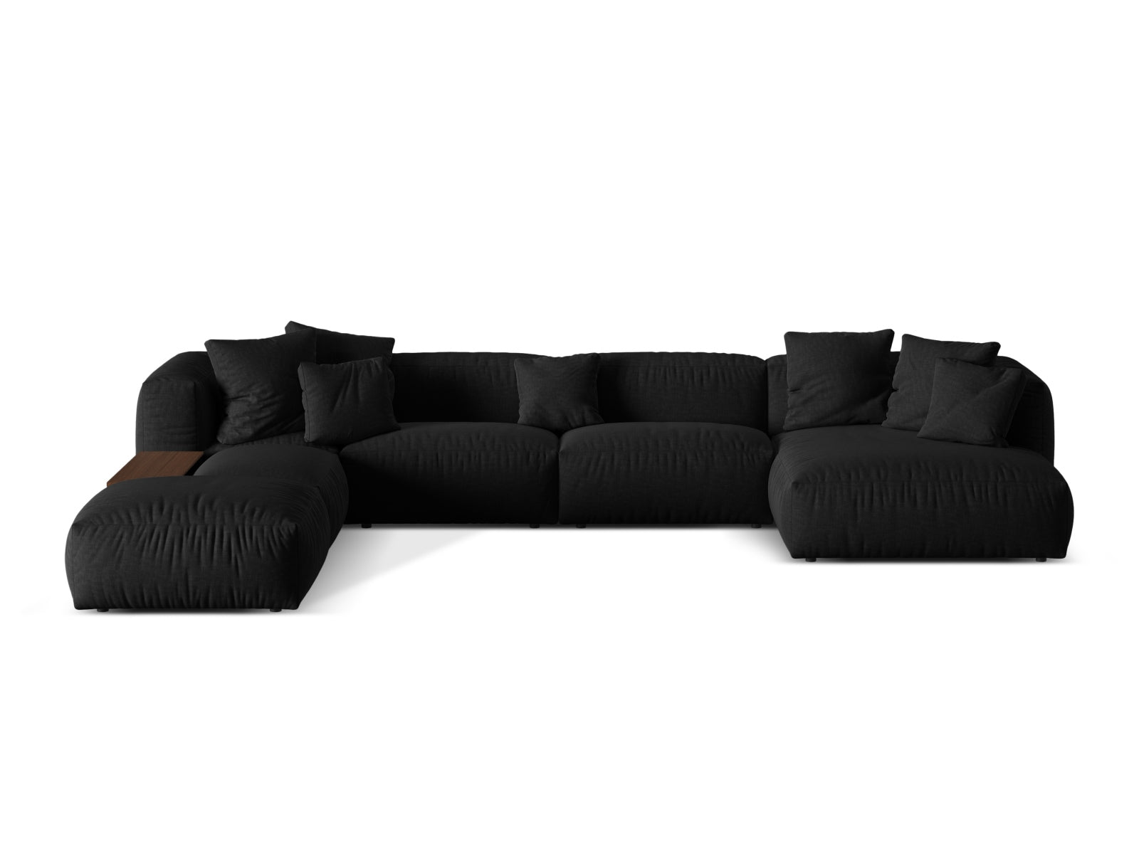 Martina Modulares Panoramic Ecksofa links 5 Sitzer in Black-Boston präsentiert im Onlineshop von KAQTU Design AG. Ecksofa links ist von Micadoni