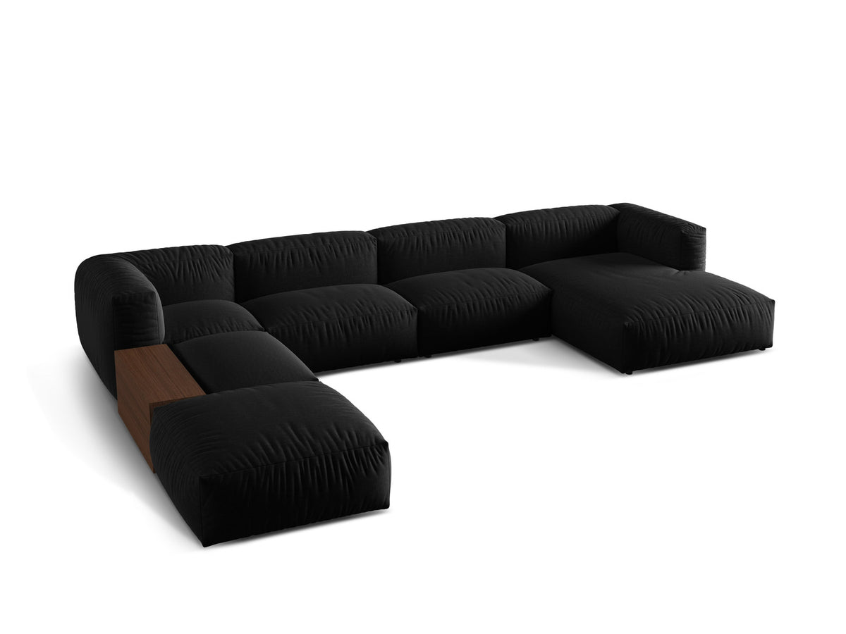 Martina Modulares Panoramic Ecksofa links 5 Sitzer in Black-Boston präsentiert im Onlineshop von KAQTU Design AG. Ecksofa links ist von Micadoni