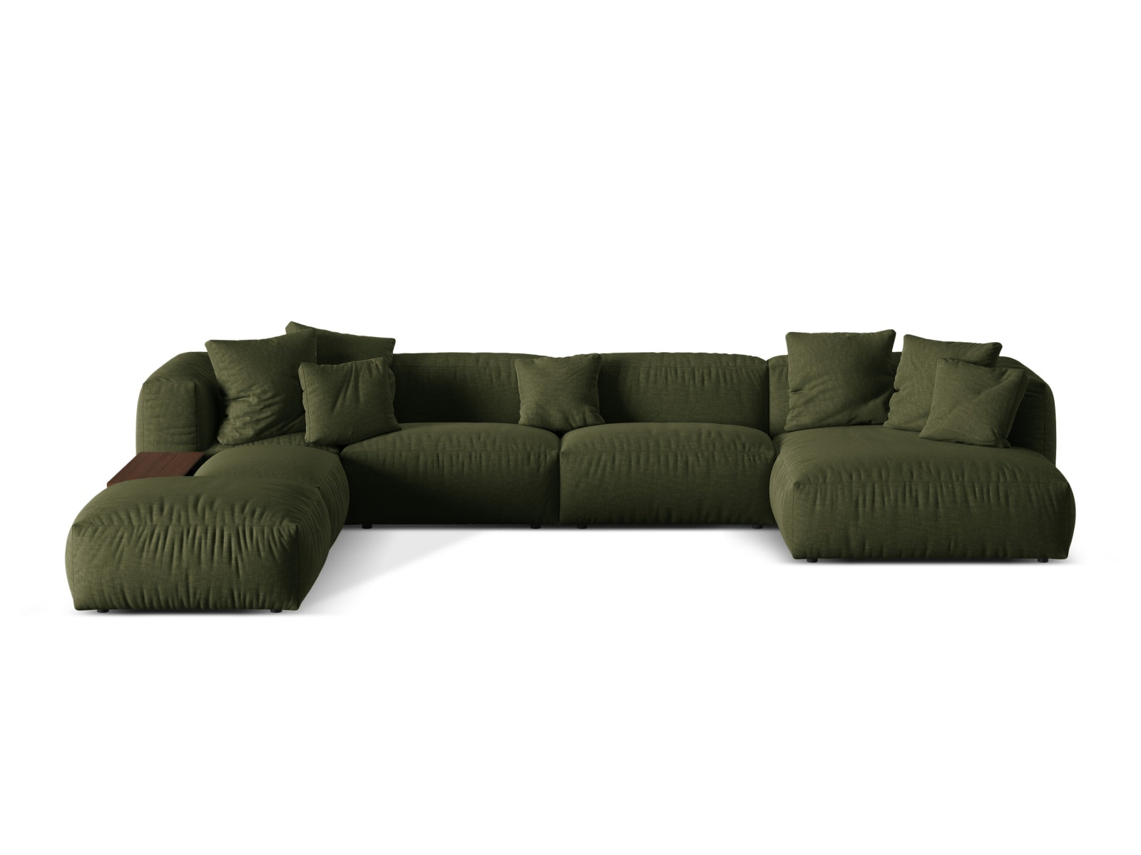 Martina Modulares Panoramic Ecksofa links 5 Sitzer in Green präsentiert im Onlineshop von KAQTU Design AG. Ecksofa links ist von Micadoni