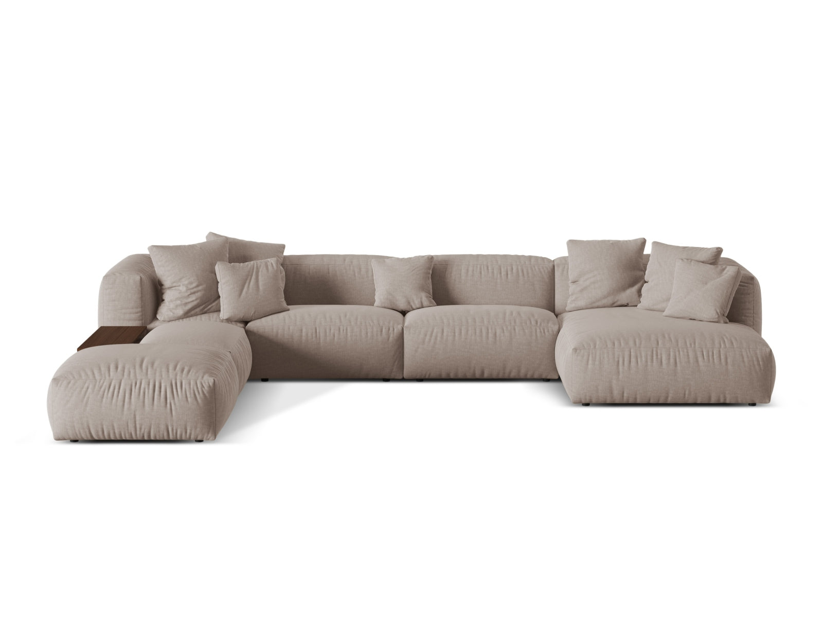Martina Modulares Panoramic Ecksofa links 5 Sitzer in Dark Beige-Boston präsentiert im Onlineshop von KAQTU Design AG. Ecksofa links ist von Micadoni