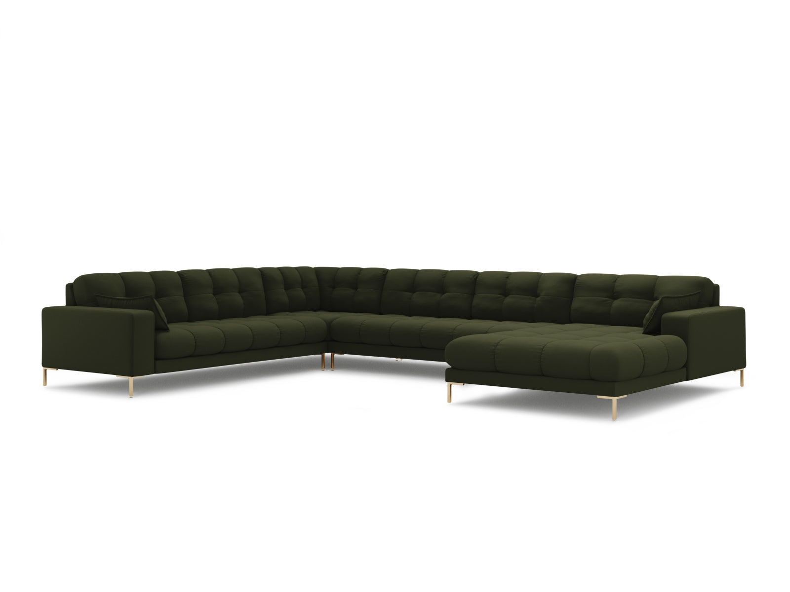 Mamaia Panoramic Ecksofa links 7 Sitzer in Green/Gold präsentiert im Onlineshop von KAQTU Design AG. Ecksofa links ist von Micadoni