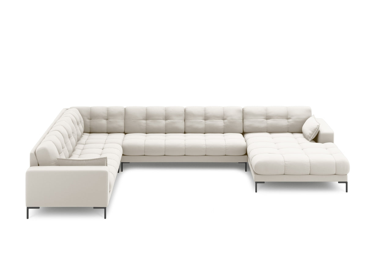 Mamaia Panoramic Ecksofa links 7 Sitzer in Light Beige/Schwarz-Neve präsentiert im Onlineshop von KAQTU Design AG. Ecksofa links ist von Micadoni