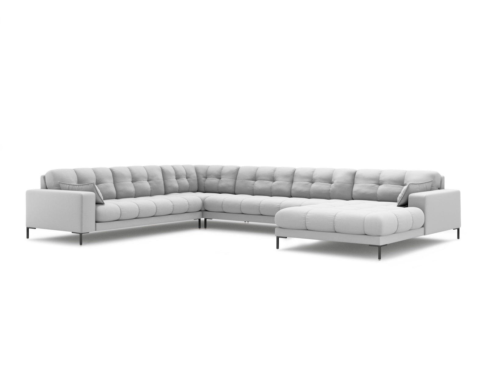 Mamaia Panoramic Ecksofa links 7 Sitzer in Light Grey/Schwarz präsentiert im Onlineshop von KAQTU Design AG. Ecksofa links ist von Micadoni