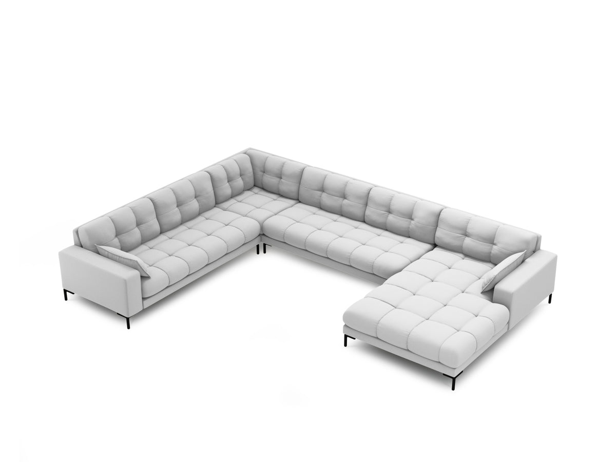 Mamaia Panoramic Ecksofa links 7 Sitzer in Light Grey/Schwarz-Neve präsentiert im Onlineshop von KAQTU Design AG. Ecksofa links ist von Micadoni