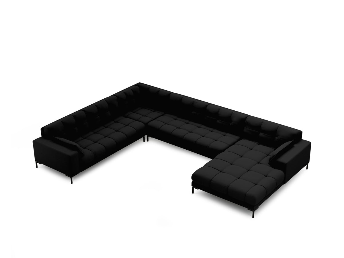 Mamaia Panoramic Ecksofa links 7 Sitzer in Black/Schwarz-Neve präsentiert im Onlineshop von KAQTU Design AG. Ecksofa links ist von Micadoni