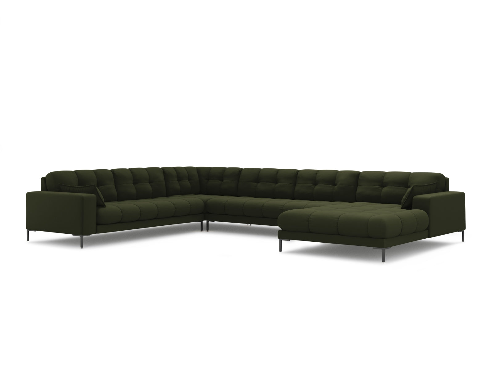 Mamaia Panoramic Ecksofa links 7 Sitzer in Green/Schwarz präsentiert im Onlineshop von KAQTU Design AG. Ecksofa links ist von Micadoni