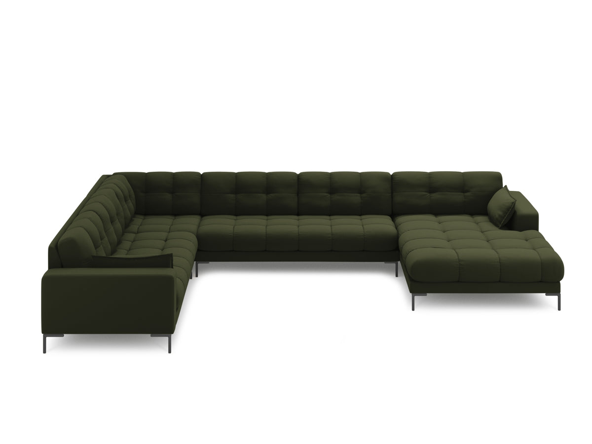 Mamaia Panoramic Ecksofa links 7 Sitzer in Green/Schwarz-Neve präsentiert im Onlineshop von KAQTU Design AG. Ecksofa links ist von Micadoni