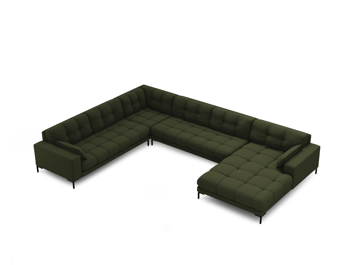 Mamaia Panoramic Ecksofa links 7 Sitzer in Green/Schwarz-Neve präsentiert im Onlineshop von KAQTU Design AG. Ecksofa links ist von Micadoni
