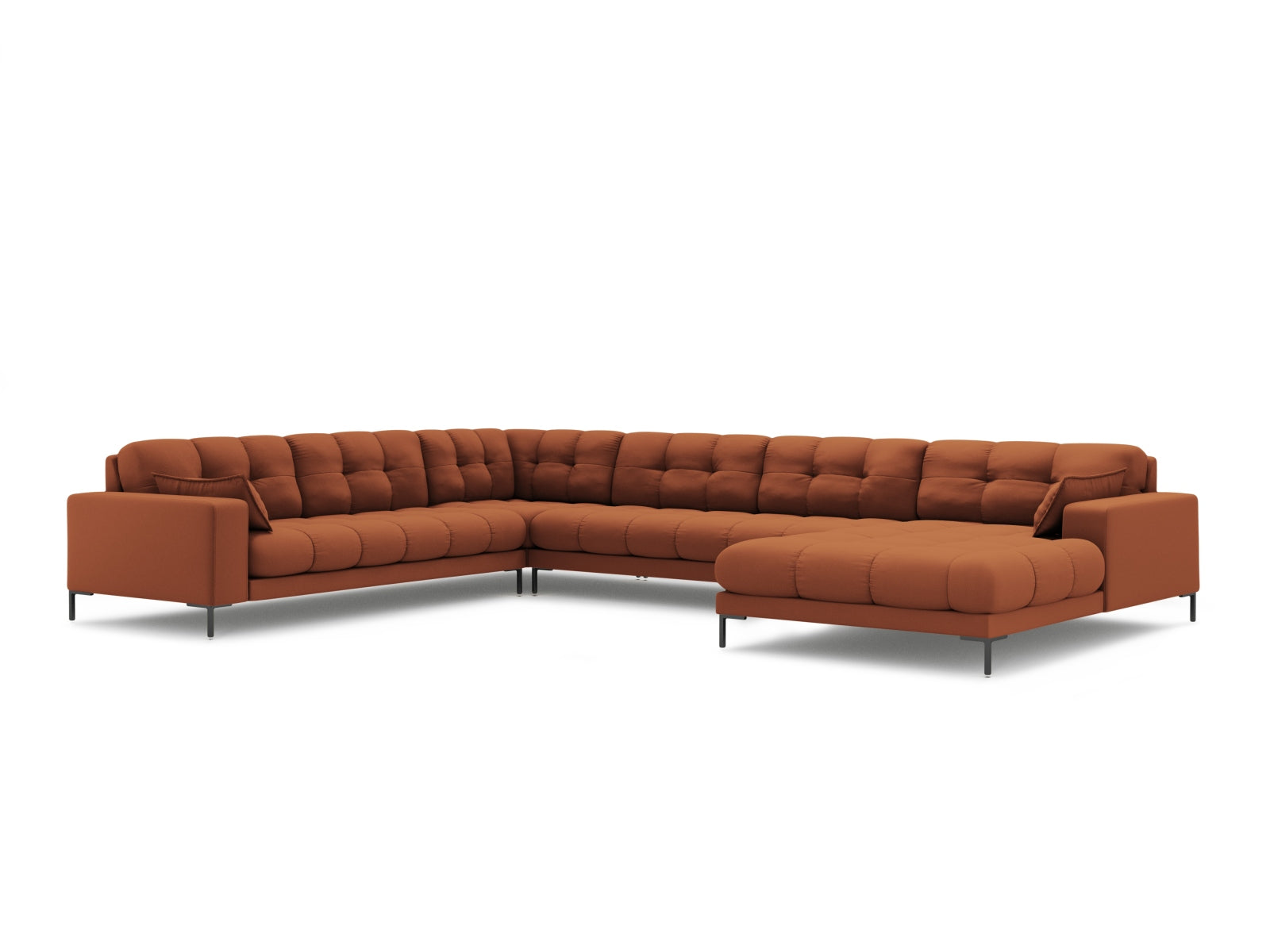 Mamaia Panoramic Ecksofa links 7 Sitzer in Brick/Schwarz präsentiert im Onlineshop von KAQTU Design AG. Ecksofa links ist von Micadoni
