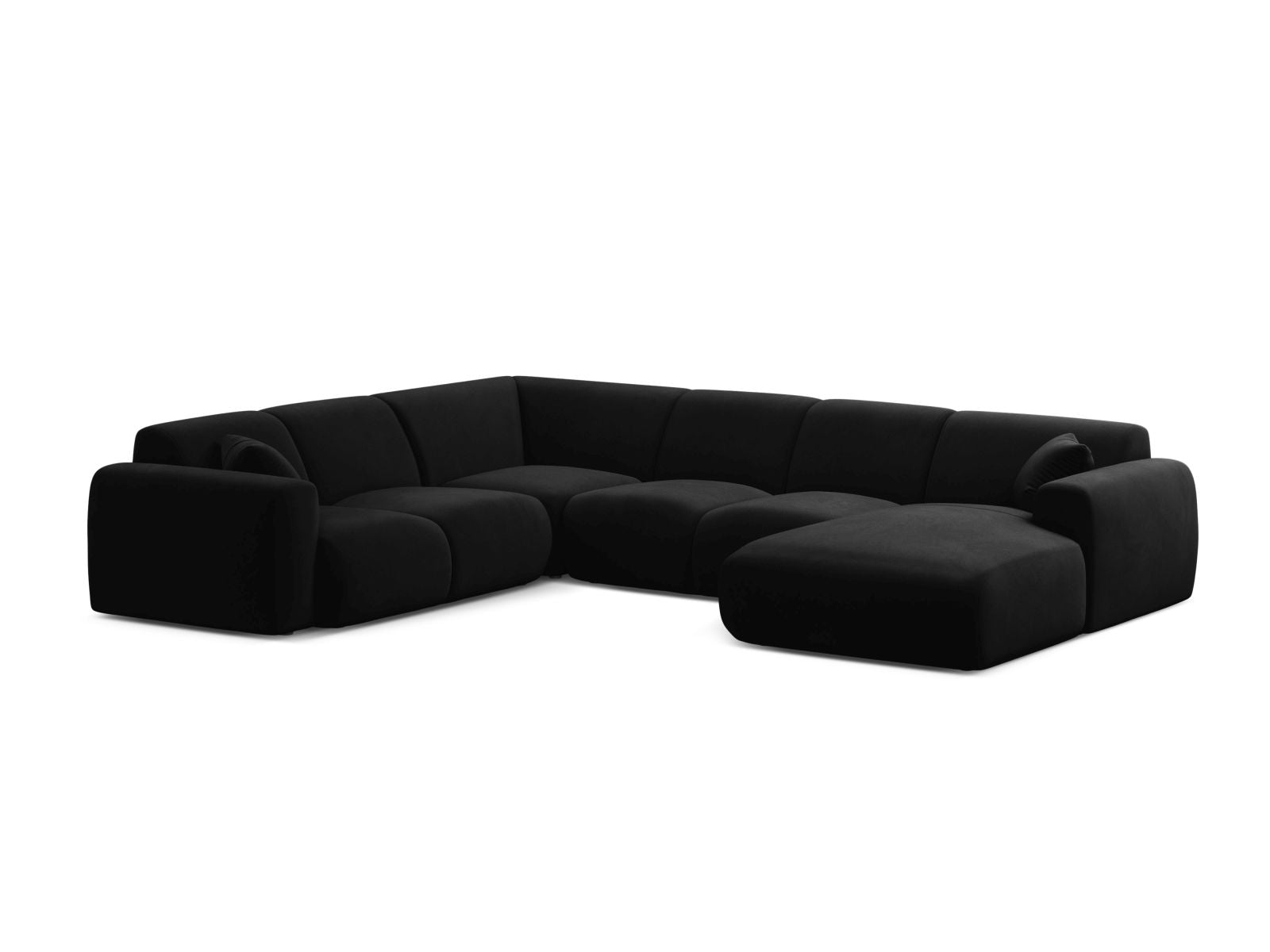 6-Sitzer Modular Ecksofa Panoramic links Molino in Black-Casino präsentiert im Onlineshop von KAQTU Design AG. Ecksofa links ist von Micadoni