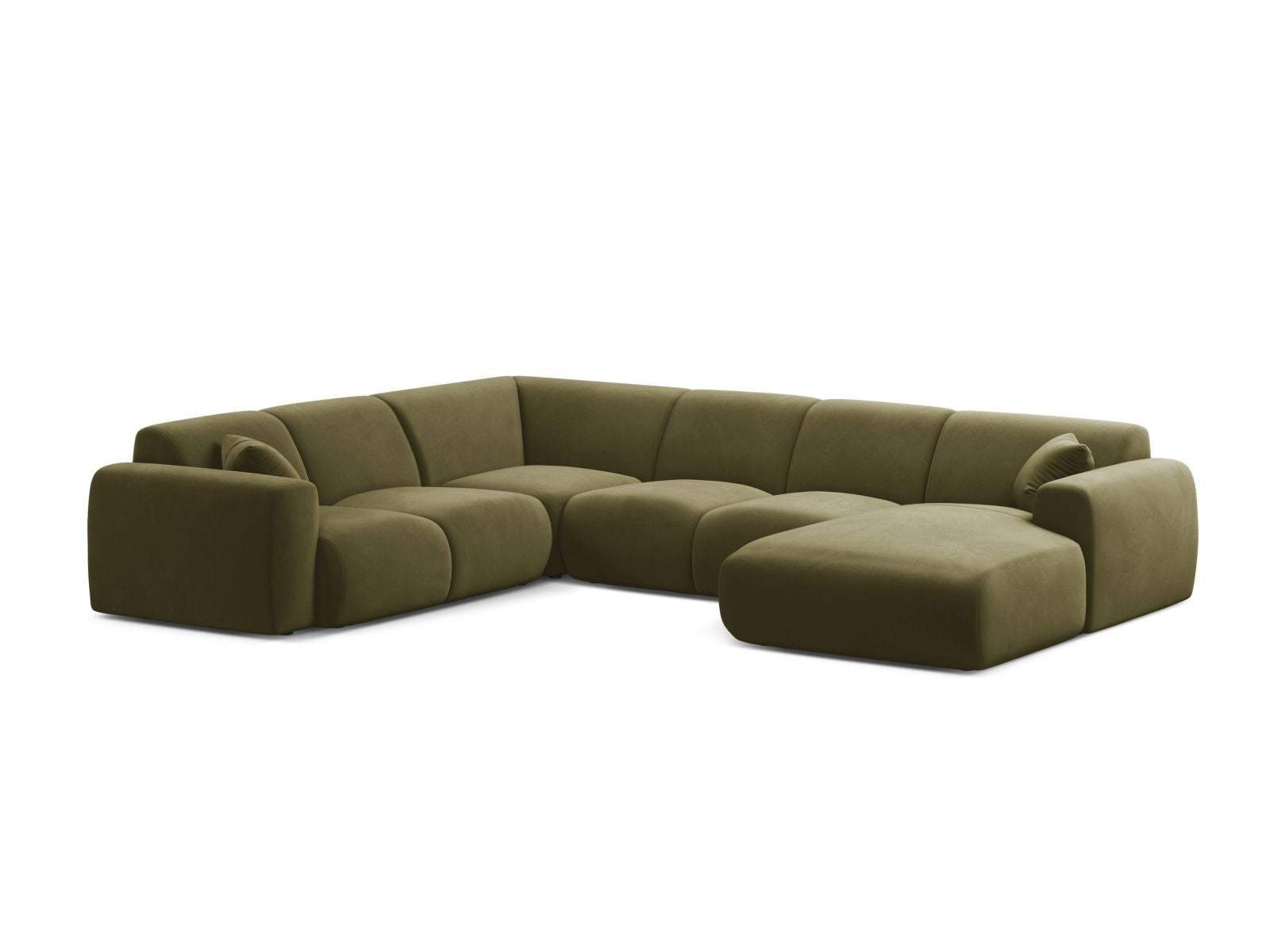 6-Sitzer Modular Ecksofa Panoramic links Molino in Light Green-Casino präsentiert im Onlineshop von KAQTU Design AG. Ecksofa links ist von Micadoni