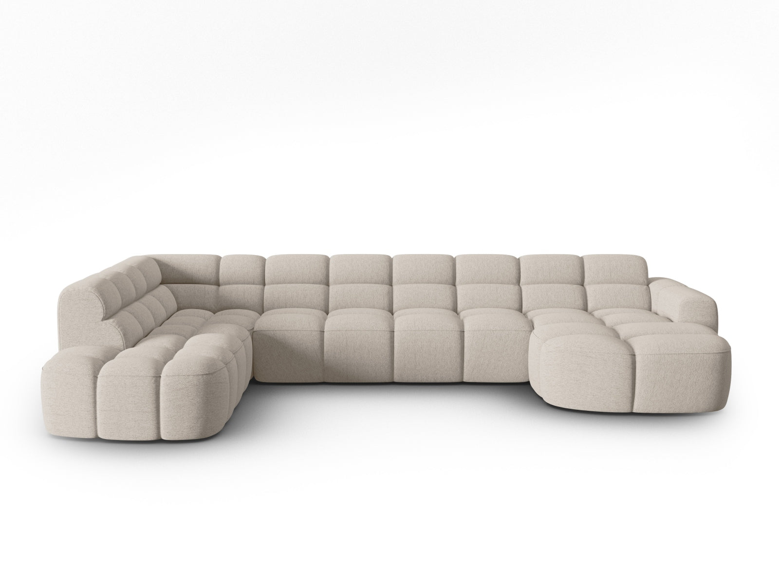 Lisa Panoramic Ecksofa links 7 Sitzer in Sand präsentiert im Onlineshop von KAQTU Design AG. Ecksofa links ist von Micadoni