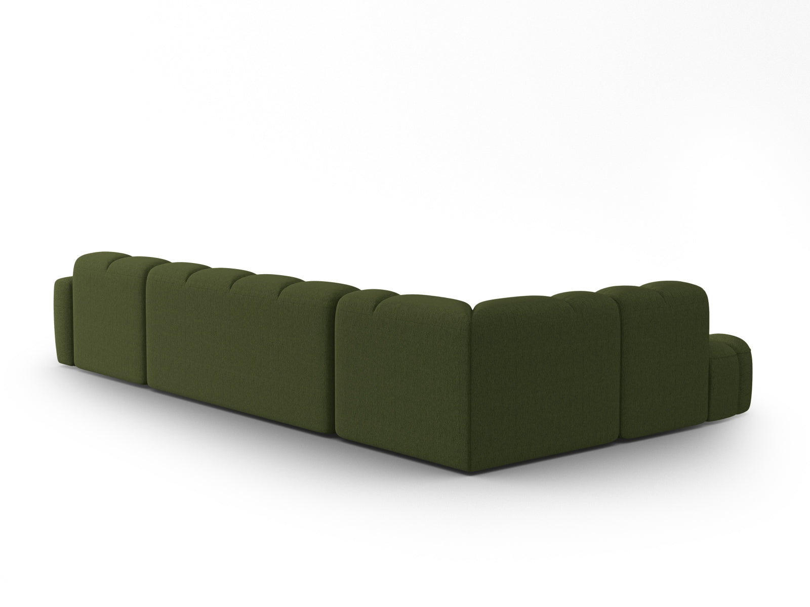Entdecken Sie das elegante Lisa Panoramic Ecksofa links 7 Sitzer von Micadoni. Hochwertiger Velours, grosszügiger Platz und modernes Design für Ihr Wohnzimmer.