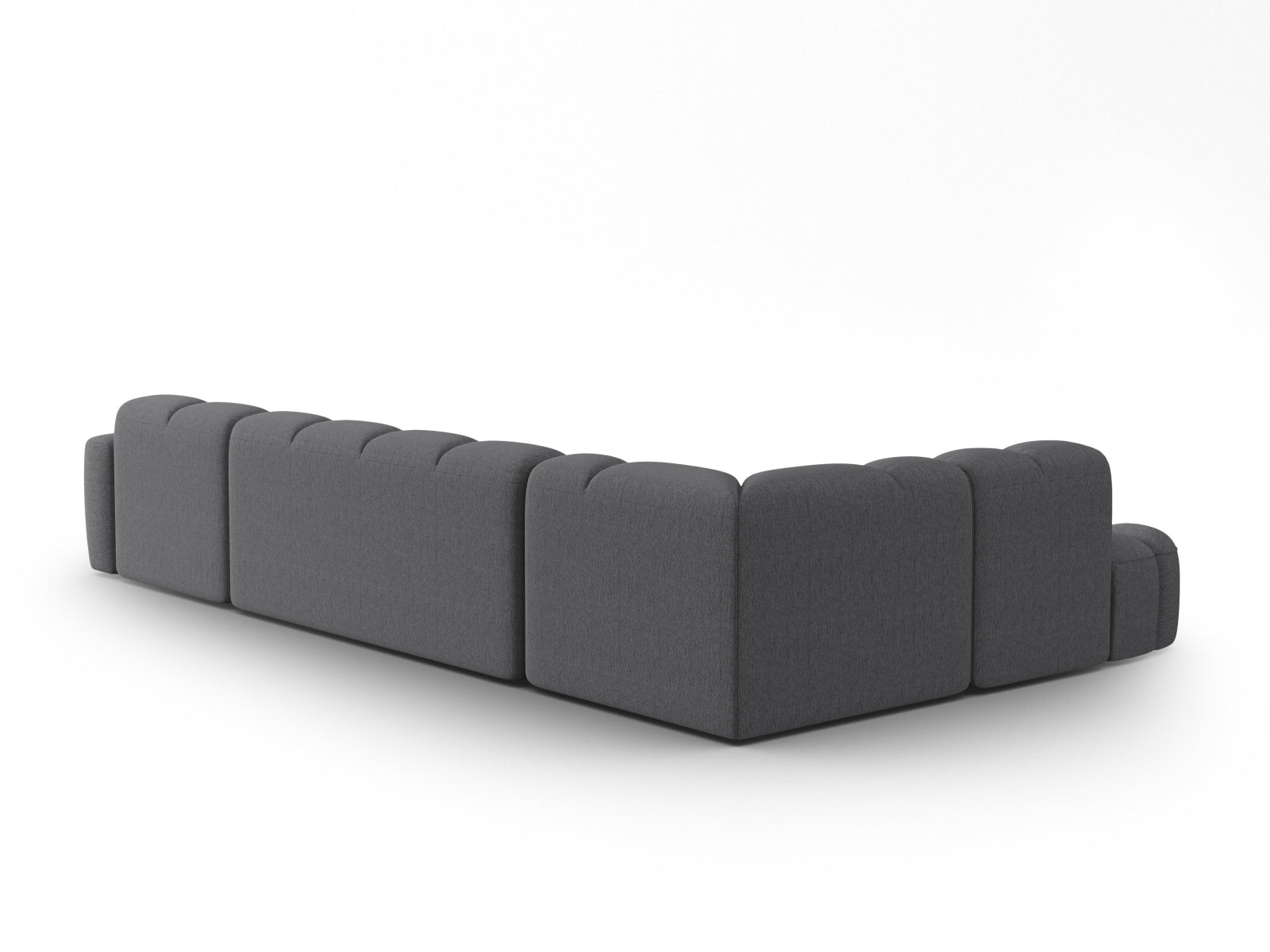 Erleben Sie das stilvolle Lisa Panoramic Ecksofa links 7 Sitzer von Micadoni. Luxuriöser Velours, viel Platz und zeitgemässes Design für Ihr Zuhause.