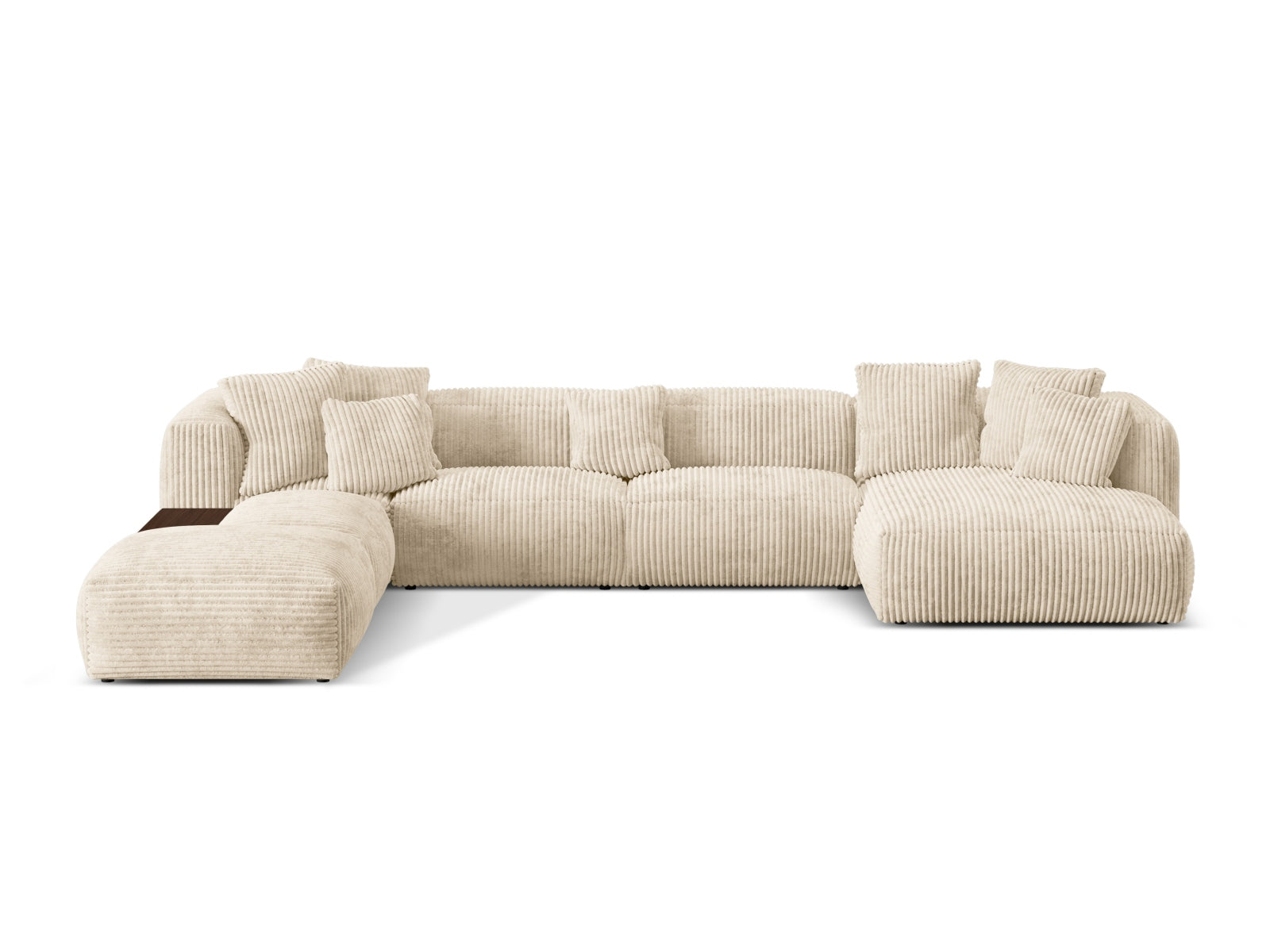 Martina Modulares Panoramic Ecksofa links 5 Sitzer in Light Beige-Tilia präsentiert im Onlineshop von KAQTU Design AG. Ecksofa links ist von Micadoni