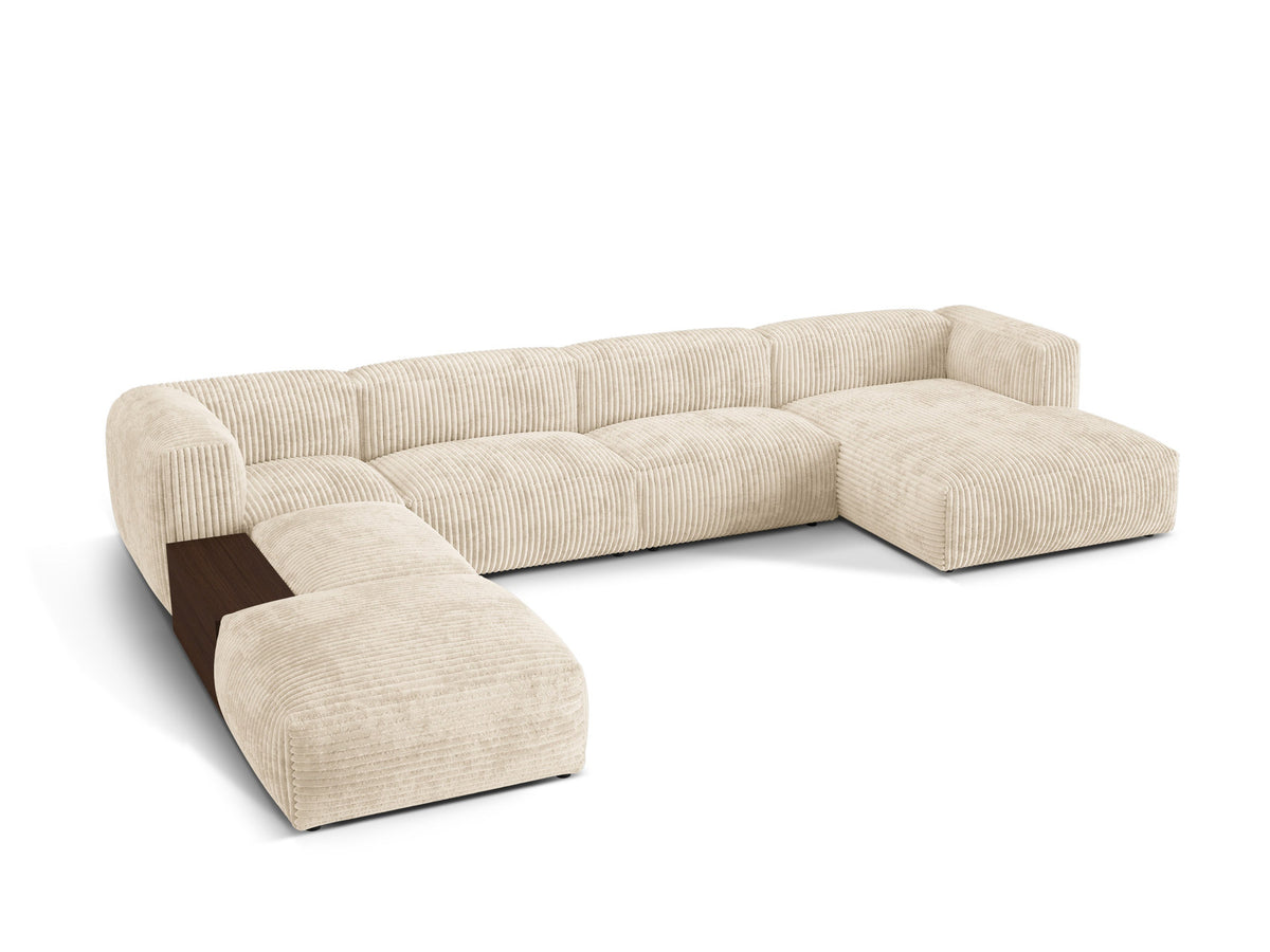 Martina Modulares Panoramic Ecksofa links 5 Sitzer in Light Beige-Tilia präsentiert im Onlineshop von KAQTU Design AG. Ecksofa links ist von Micadoni