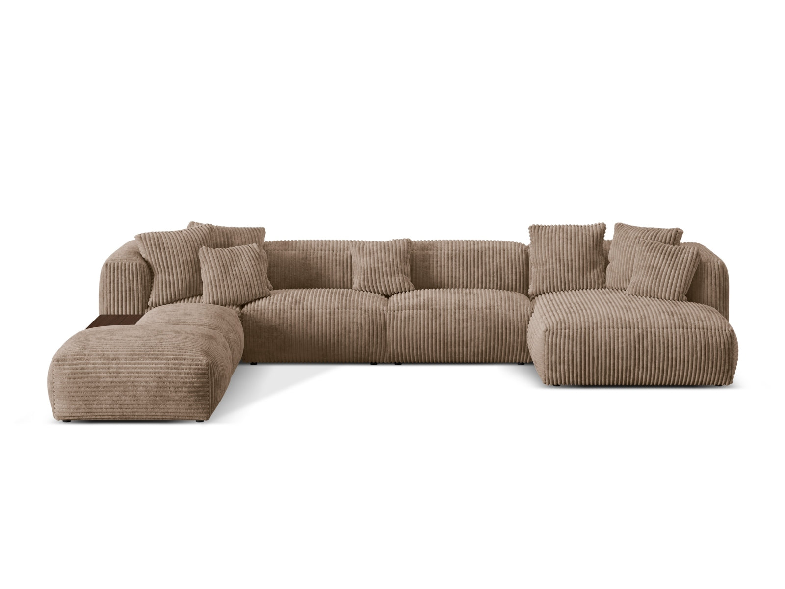 Martina Modulares Panoramic Ecksofa links 5 Sitzer in Acorn präsentiert im Onlineshop von KAQTU Design AG. Ecksofa links ist von Micadoni