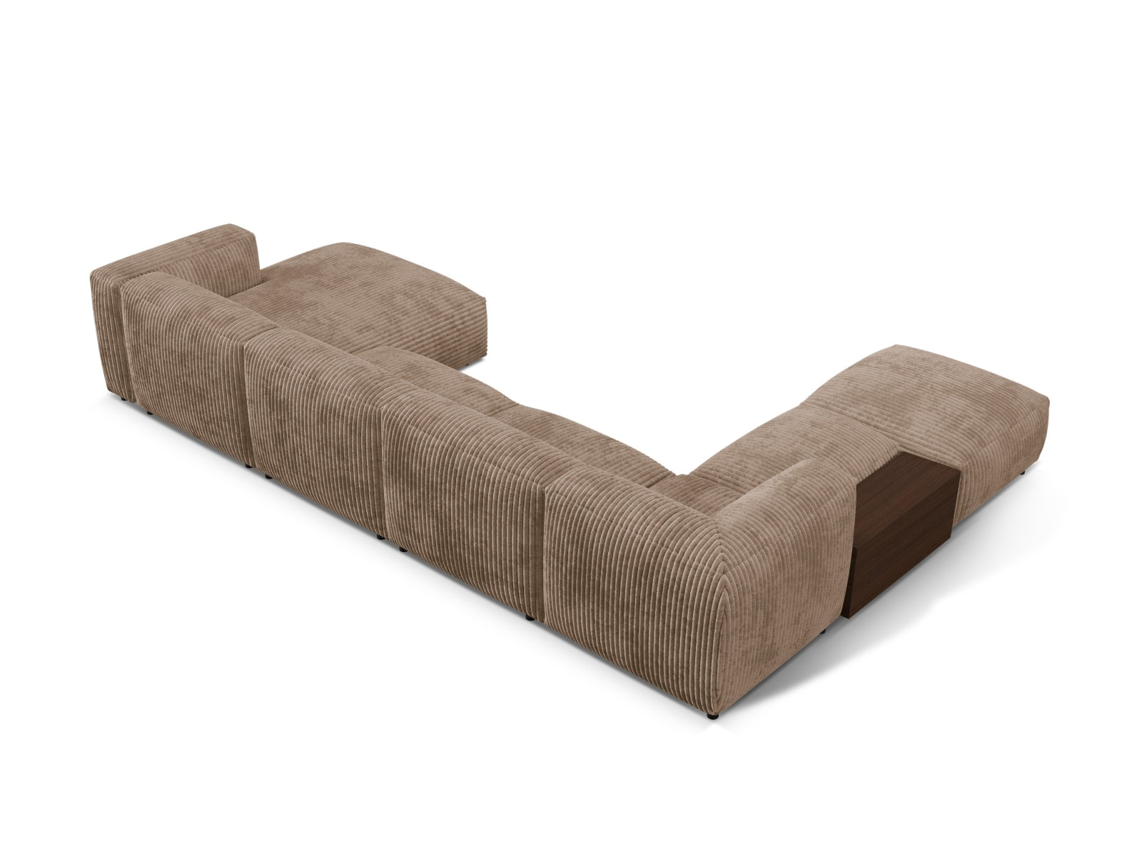 Modernes, modulares 5-Sitzer-Ecksofa Martina in Acorn-Tilia, perfekt für gemütliche und stilvolle Wohnlandschaften von Micadoni.