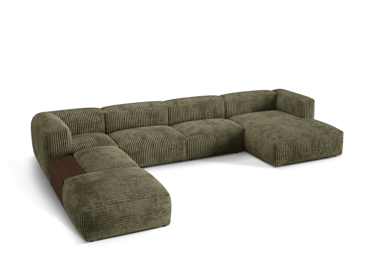 Martina Modulares Panoramic Ecksofa links 5 Sitzer in Moss Green-Tilia präsentiert im Onlineshop von KAQTU Design AG. Ecksofa links ist von Micadoni