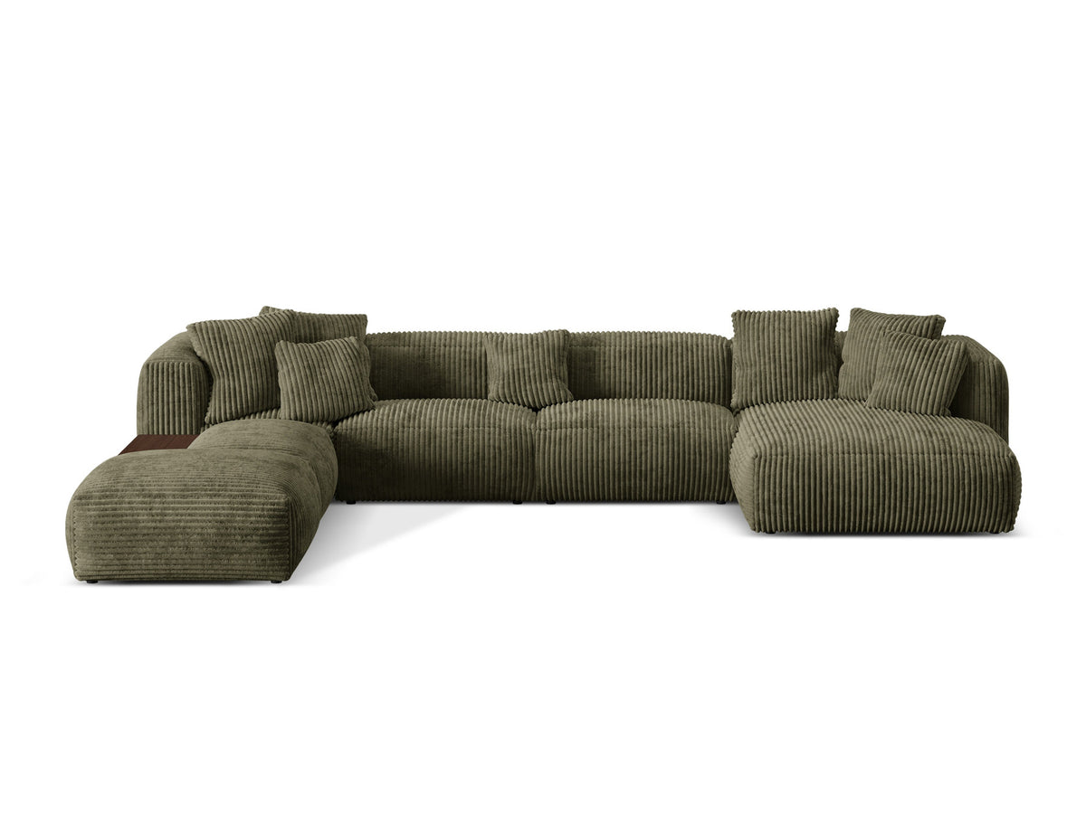 Martina Modulares Panoramic Ecksofa links 5 Sitzer in Moss Green-Tilia präsentiert im Onlineshop von KAQTU Design AG. Ecksofa links ist von Micadoni