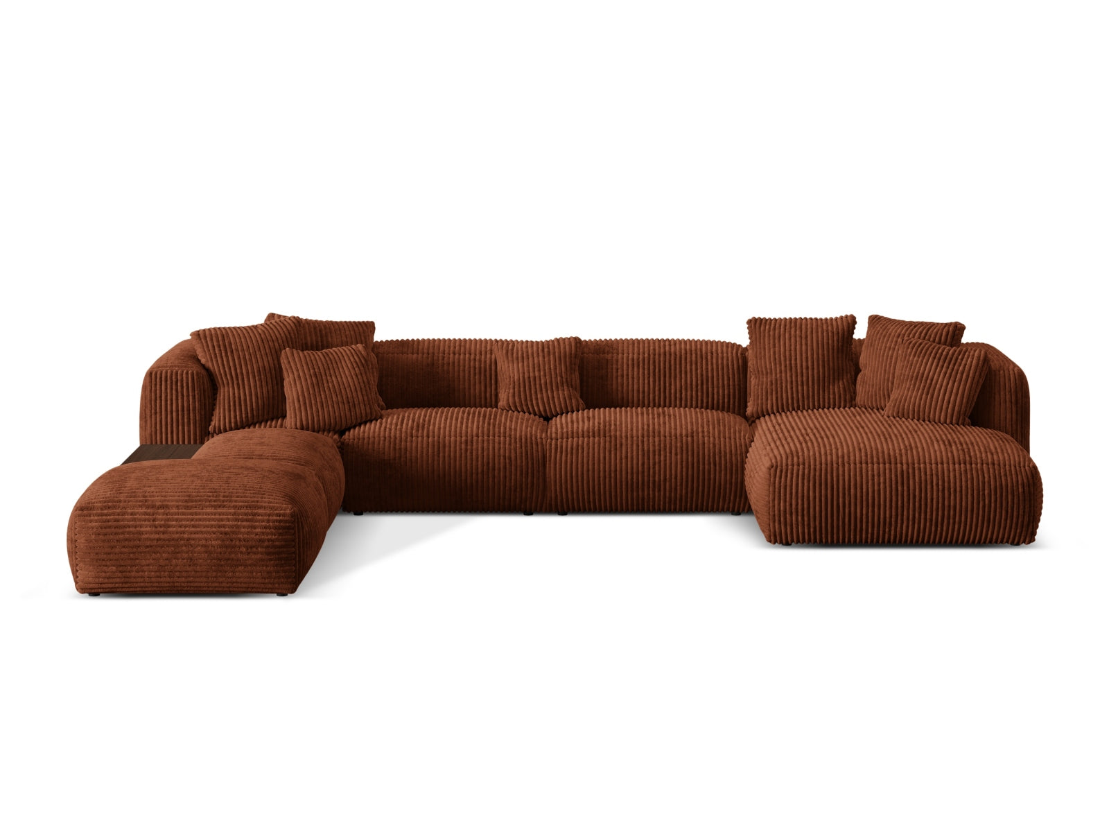 Martina Modulares Panoramic Ecksofa links 5 Sitzer in Brick-Tilia präsentiert im Onlineshop von KAQTU Design AG. Ecksofa links ist von Micadoni