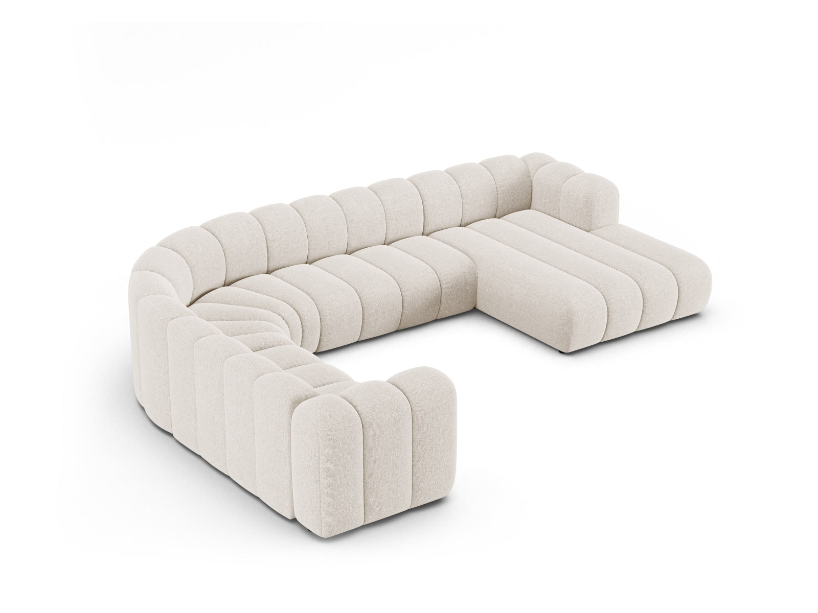 Lupine Modular Panoramic Ecksofa links 6 Sitzer in Light Beige präsentiert im Onlineshop von KAQTU Design AG. Ecksofa links ist von Micadoni