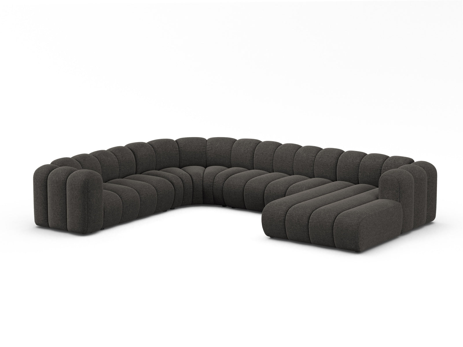 Lupine Modular Panoramic Ecksofa links 6 Sitzer in Dark Grey präsentiert im Onlineshop von KAQTU Design AG. Ecksofa links ist von Micadoni