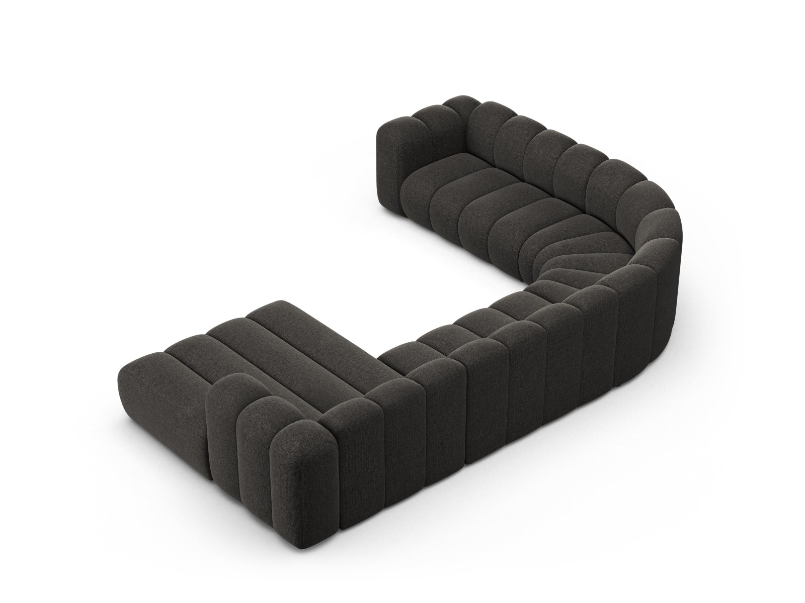 Lupine Modular Panoramic Ecksofa links 6 Sitzer in Dark Grey präsentiert im Onlineshop von KAQTU Design AG. Ecksofa links ist von Micadoni