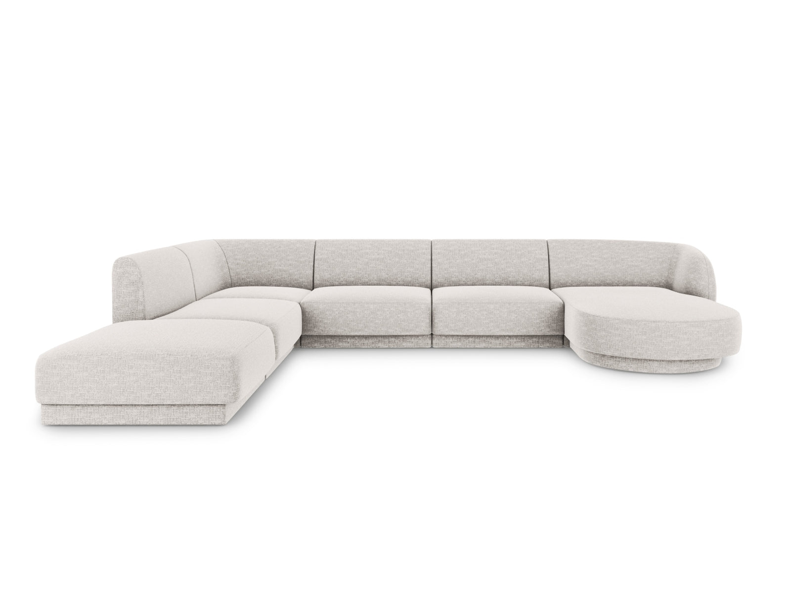 Miley Panoramic Ecksofa links 6 Sitzer in Silver präsentiert im Onlineshop von KAQTU Design AG. Ecksofa links ist von Micadoni