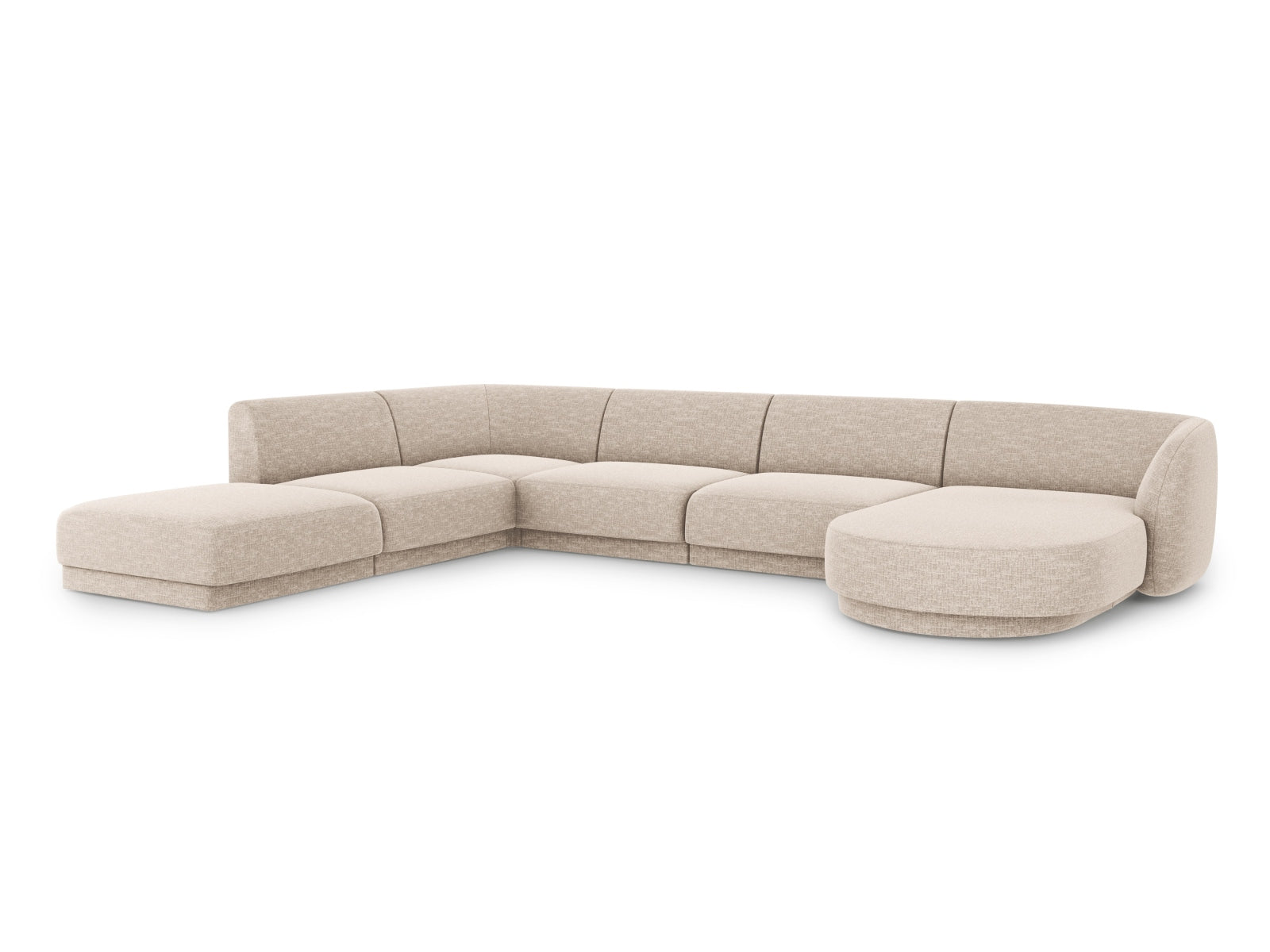 Miley Panoramic Ecksofa links 6 Sitzer in Beige-Eden präsentiert im Onlineshop von KAQTU Design AG. Ecksofa links ist von Micadoni