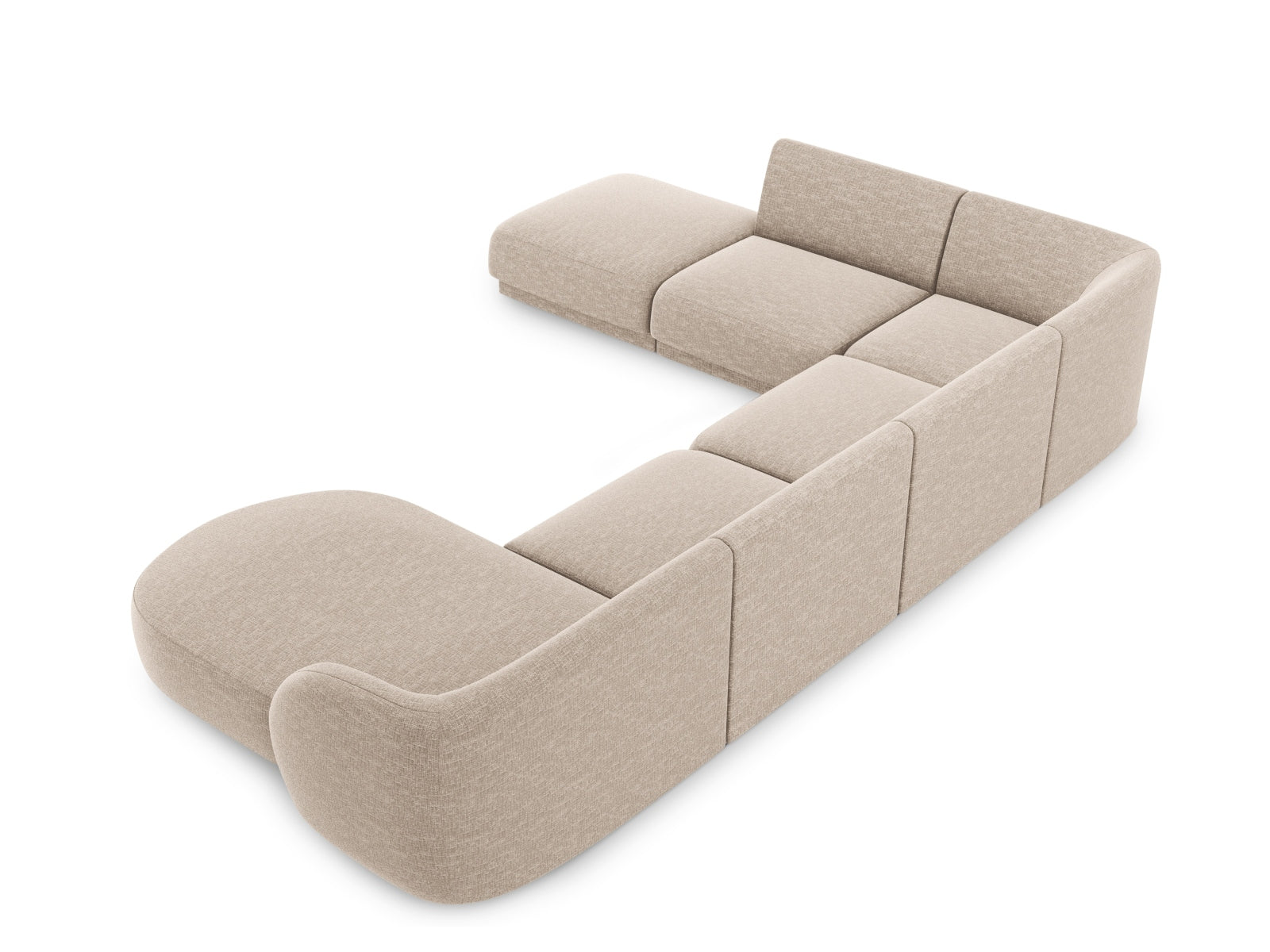 Miley Panoramic Ecksofa links 6 Sitzer in Beige-Eden präsentiert im Onlineshop von KAQTU Design AG. Ecksofa links ist von Micadoni