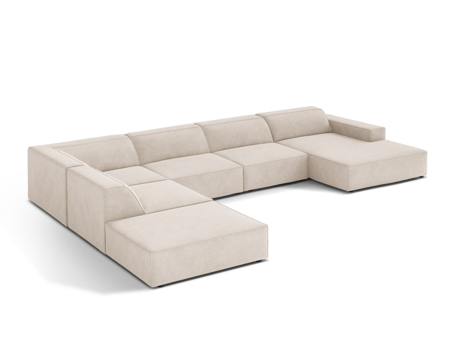Stilvolles 7-Sitzer Ecksofa Jodie von Micadoni, linksseitig, modular und ideal für einladende Wohnräume mit zeitgemäßem Design.