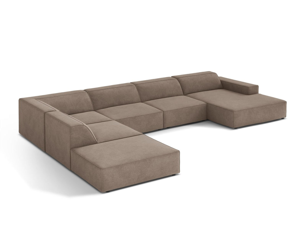 7-Sitzer Modular Ecksofa Panoramic links Jodie in Cappuccino-Liberty präsentiert im Onlineshop von KAQTU Design AG. Ecksofa links ist von Micadoni