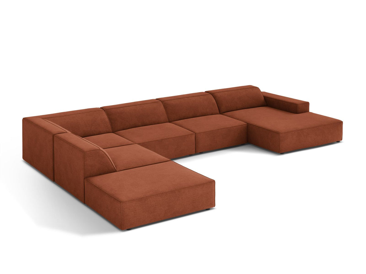7-Sitzer Modular Ecksofa Panoramic links Jodie in Brick-Liberty präsentiert im Onlineshop von KAQTU Design AG. Ecksofa links ist von Micadoni