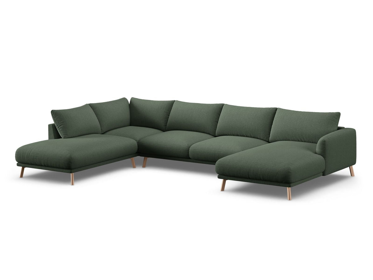 6-Sitzer Ecksofa links Panoramic Naomi in Moss Green-Liberty präsentiert im Onlineshop von KAQTU Design AG. Ecksofa links ist von Micadoni