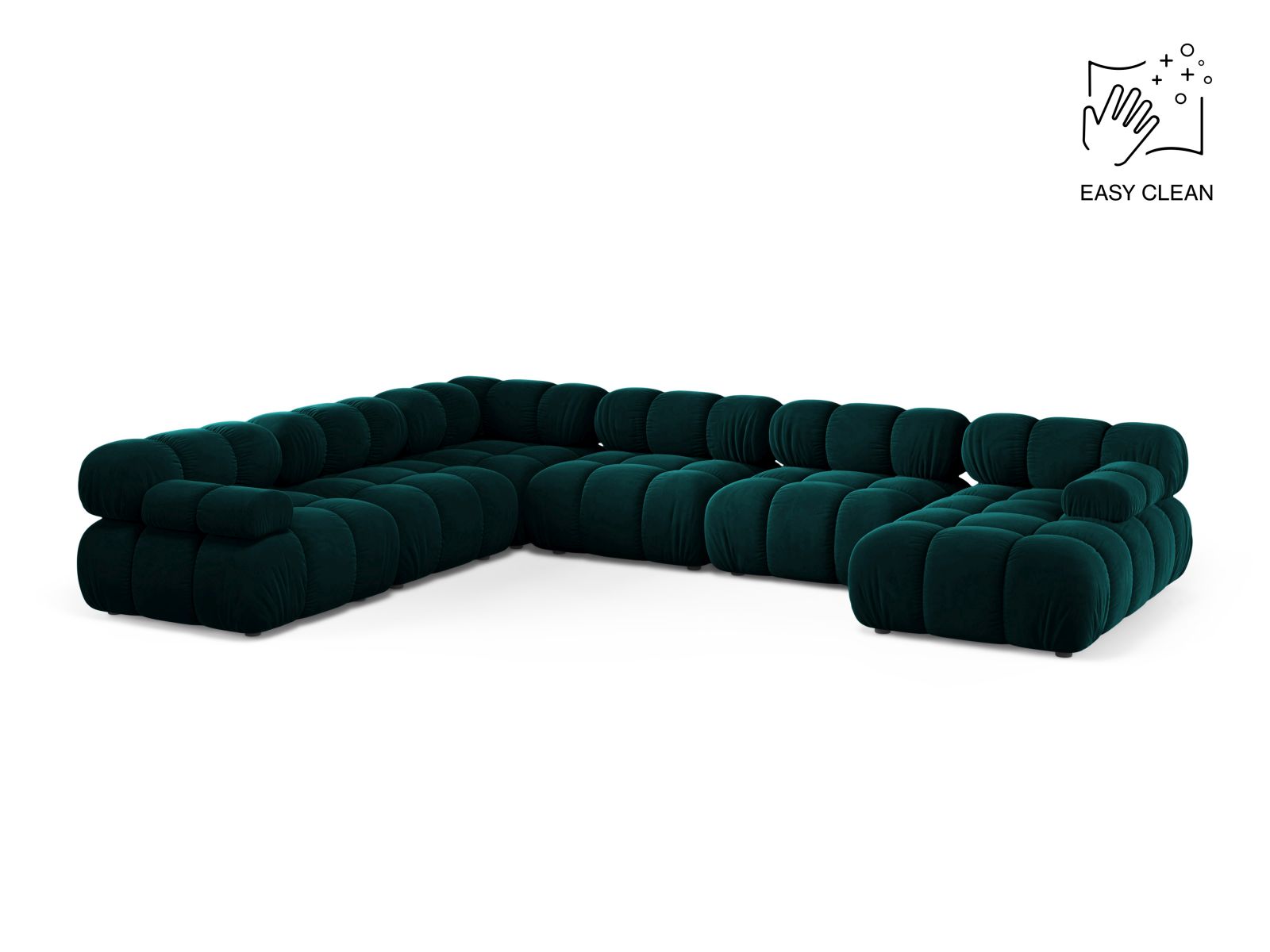 8-Sitzer Modular Ecksofa Panoramic links Bellis in Deep Petrol-Venus präsentiert im Onlineshop von KAQTU Design AG. Ecksofa links ist von Micadoni