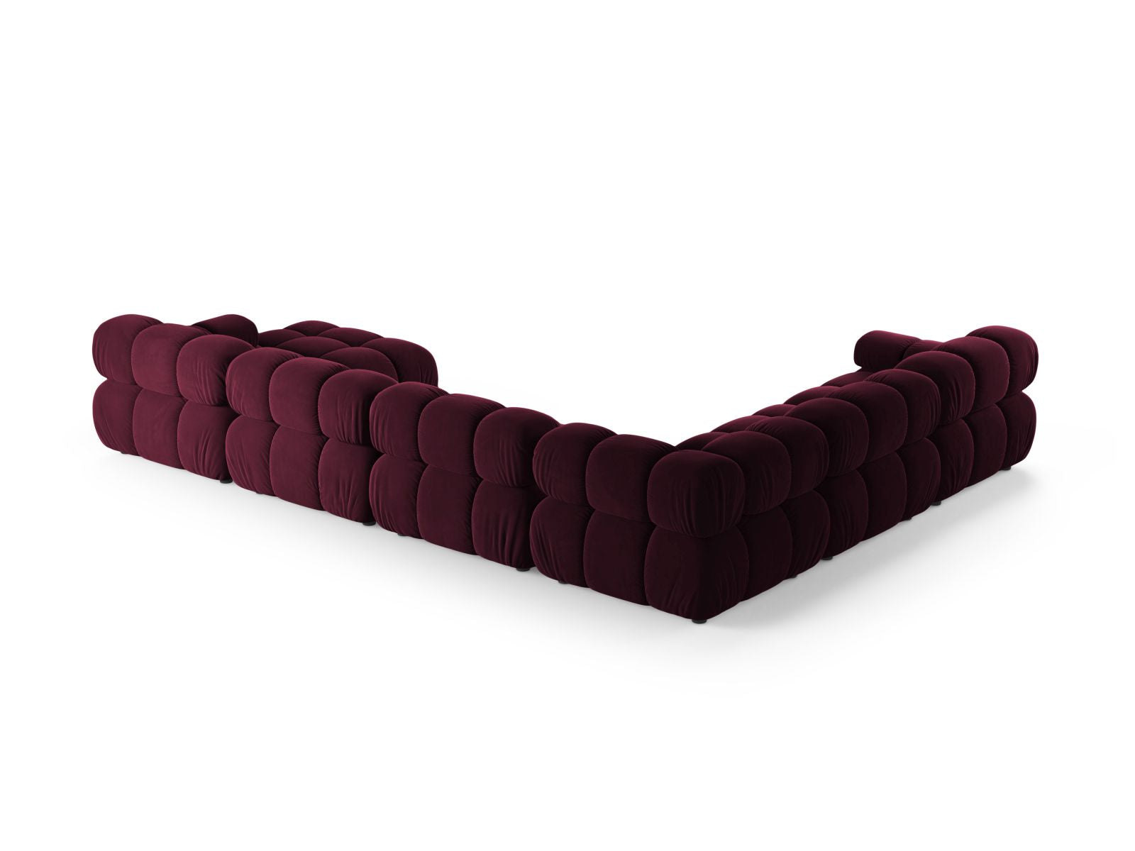 Luxuriöses 8-Sitzer Ecksofa Panoramic links Bellis in edlem Burgundy-Venus, perfekt für moderne und gemütliche Wohnambiente von Micadoni.