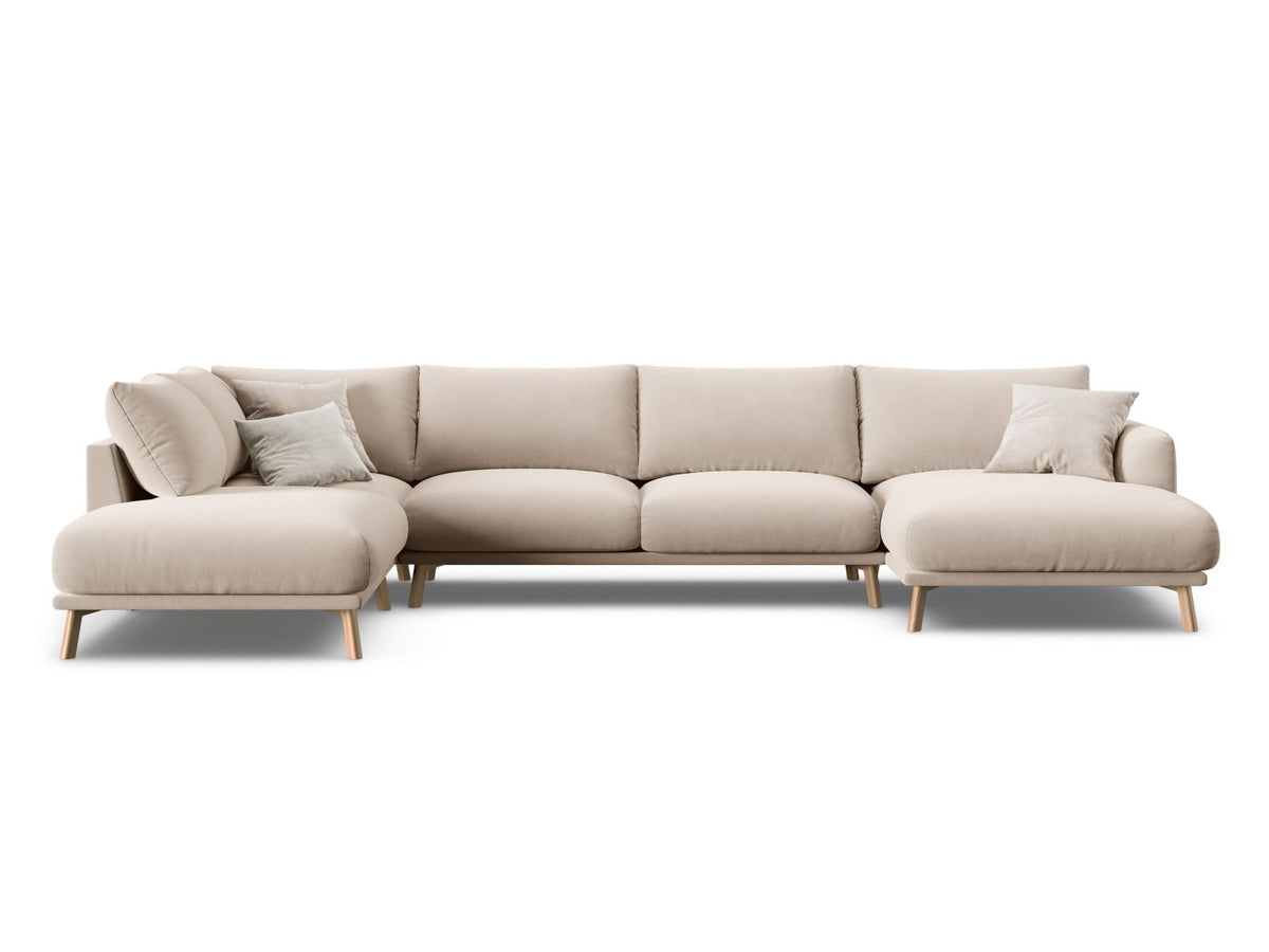6-Sitzer Panoramic Ecksofa links Naomi in Beige-Salvador präsentiert im Onlineshop von KAQTU Design AG. Ecksofa links ist von Micadoni