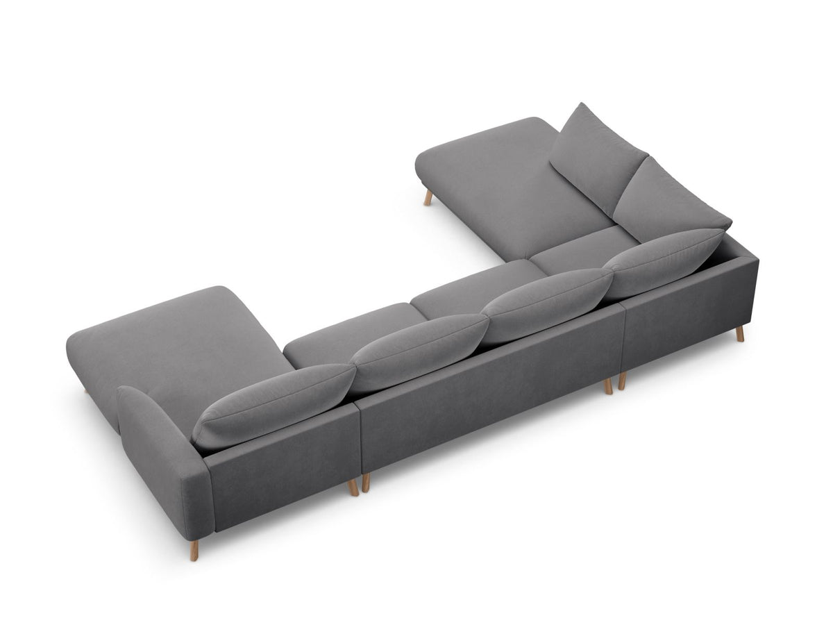 6-Sitzer Panoramic Ecksofa links Naomi in Grey-Salvador präsentiert im Onlineshop von KAQTU Design AG. Ecksofa links ist von Micadoni