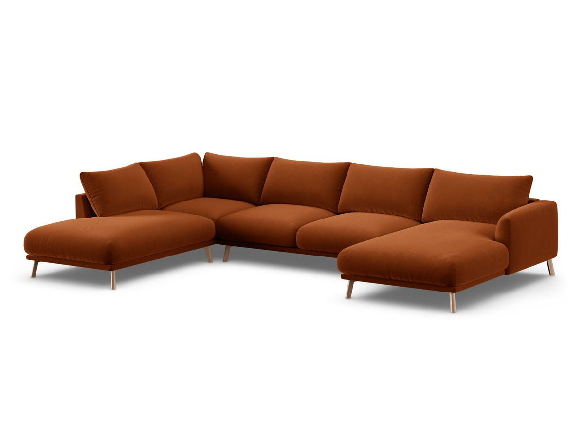 6-Sitzer Panoramic Ecksofa links Naomi in Terracotta-Salvador präsentiert im Onlineshop von KAQTU Design AG. Ecksofa links ist von Micadoni