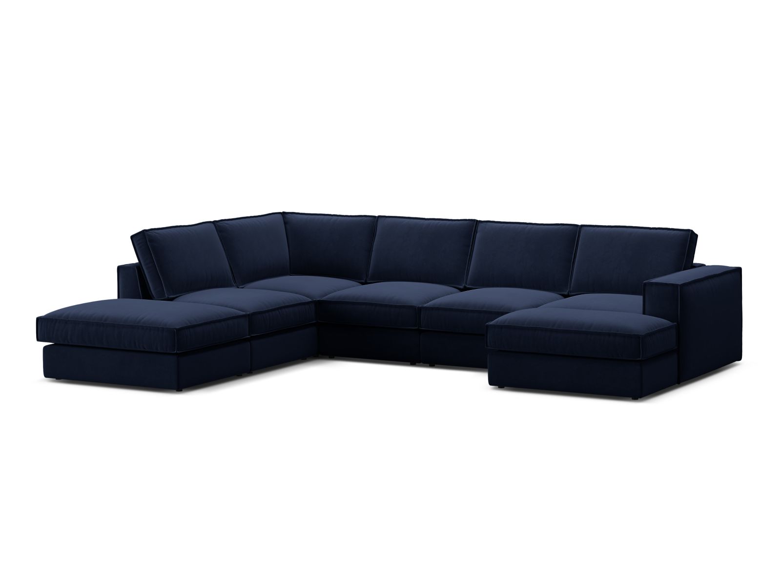 Elegantes 5-Sitzer Ecksofa Panoramic links in Royal Blue-Salvador von Micadoni, ideal für stilvolle Wohnräume.