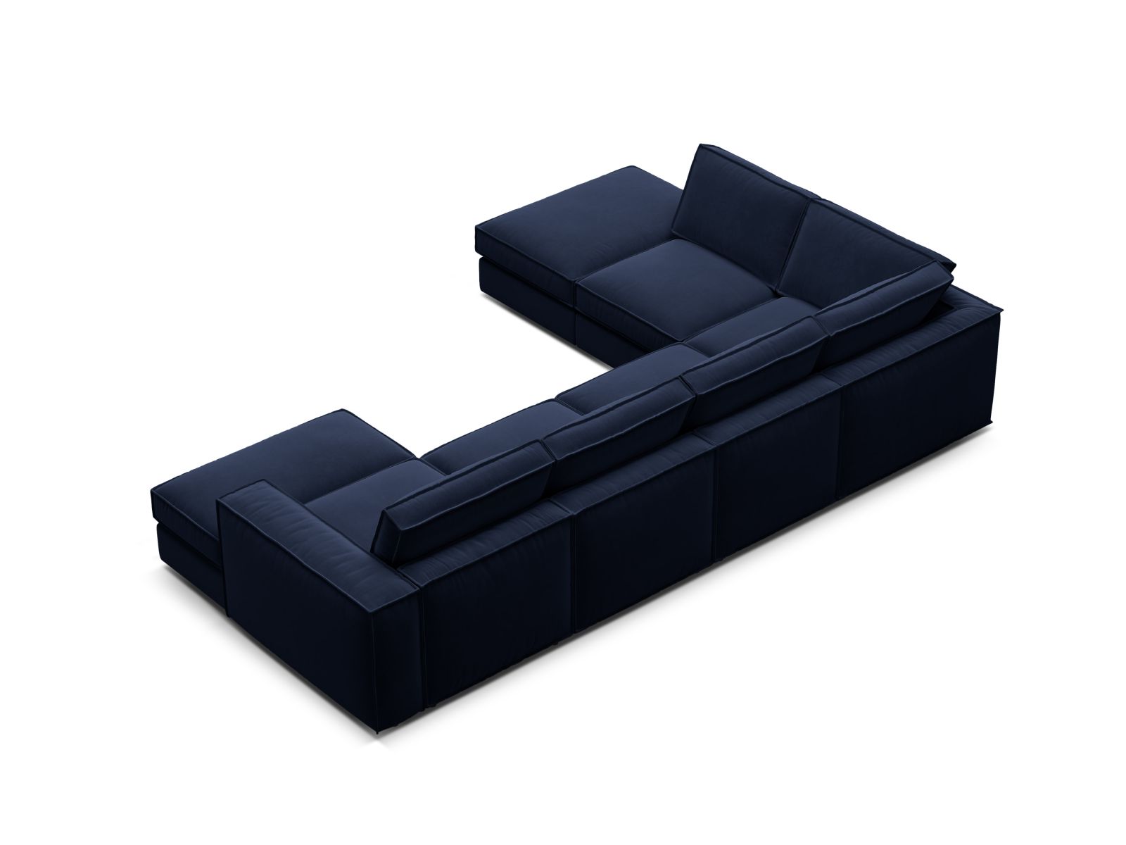 Elegantes 5-Sitzer Ecksofa Panoramic links in Royal Blue-Salvador von Micadoni, perfekt für moderne und gemütliche Wohnlandschaften.
