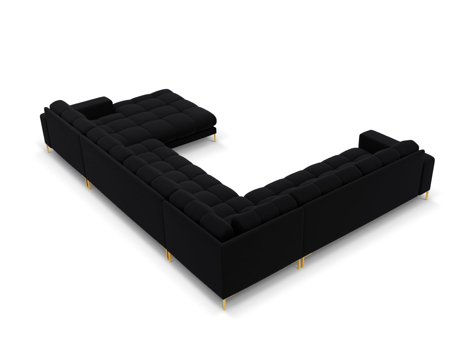 Entdecken Sie das Mamaia Velour Panoramic Ecksofa links von Micadoni – ein elegantes 7-Sitzer Sofa, das Komfort und modernes Design vereint.